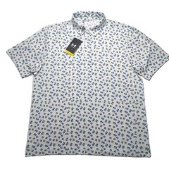 Under Armour Polo Shirt Men Large UPF 30 Anti Odor Golf Performance White Floral
