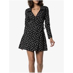 New Solid & Striped Polka Dot Wrap Mini dress Medium Long Sleeve Retro Pinup Z19