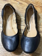 Time and Tru Women’s Black Ballet Flats Slip-On Round Toe Solid Memory Foam 9