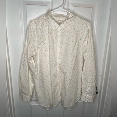 Garnet Hill Signature Organic-Pima-Cotton Shirt Cottagecore in Yellow Floral 12