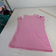 Michael Michael Kors Pink White Striped Cold Shoulder Womens shirt Medium