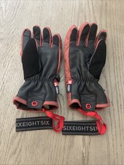 686 Brand Snowboard infiDry Ski Gloves With Wristband Size Medium Dark Red/Black