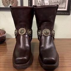 🌵Brand New Frye 8R Biker Boots w/ Custom Concho Harnesses🌵
