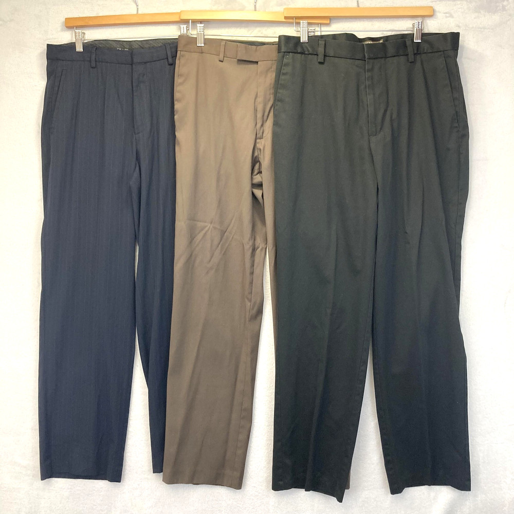 Lot of 3 Mens Office Dress Pants 34×32 32×32 Calvin Klein Dockers Perry Ellis