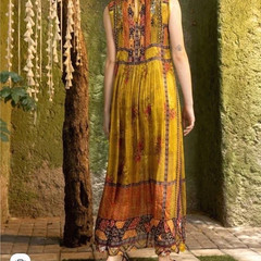 Anthropologie Bhanuni By Jyoti Citron Sleeveless Maxi Dress NWT Size X-Small XS