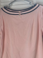 Talbots Sweater Womans XL Pink Black Pearl Button Back Classic Luxury Old Money