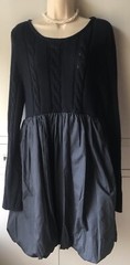NWT CABBAGES and ROSES Wool Alpaca Mix Top & Ballon Skirt Dress 12/14 Navy Blue