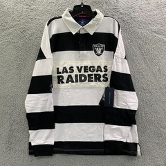 Las Vegas Raiders Tommy Hilfiger Rugby Polo Shirt Mens XL Long Sleeve NFL