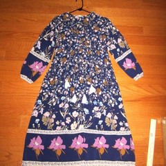 R Vivimos XS Boho Dress Festival Floral Hippie Retro