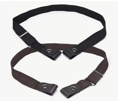 2 Pack No Buckle Elastic Belt Invisible Loop Belt for Jeans Pants