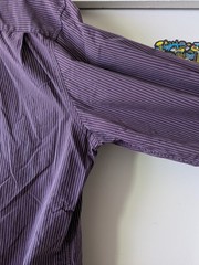Merona Men’s L Purple Striped Cotton Dress Shirt Long Sleeve Point Collar