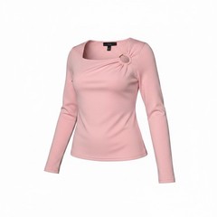 Pink Maternity Women’s Top Size M Solid Long Sleeve Scoop Neck Pullover Ring