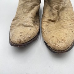Nocona Boots Ostrich Leather Cowboy Western Boots Mens 11.5 D Tan Made In USA
