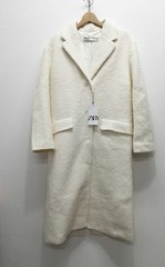 ZARA Straight Wool Blend Coat With Tags WHT S Used