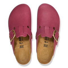 Birkenstock Boston Big Buckle Nubuck Leather Women’s Clogs Berry Crush EU37-41