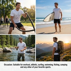 Quick Dry Athletic T-Shirt UPF50+ Moisture Wicking Crew Neck Short Sleeve