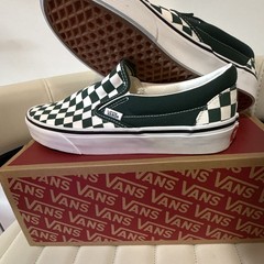VANS Classic Slip-On Color Theory Green/White Checkerboard Men’s 7 Women’s 8.5
