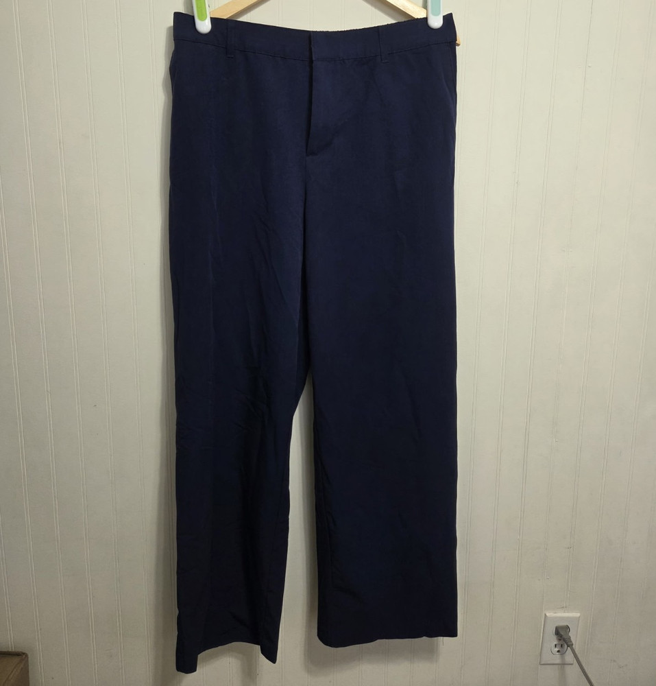 Studio by Torrid Women’s Blue Solid Dress Pants Flat Front Pockets Zip Closure