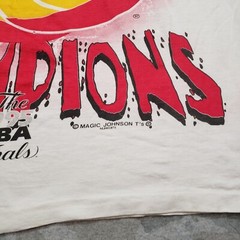 Vintage Houston Rockets Shirt Mens Large White AOP Single Stitch Magic Johnson