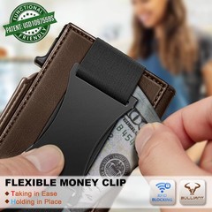 Slim Front Pocket Wallet with Money Clip & Card Holder – Gift Boxed, Pop-up Acce