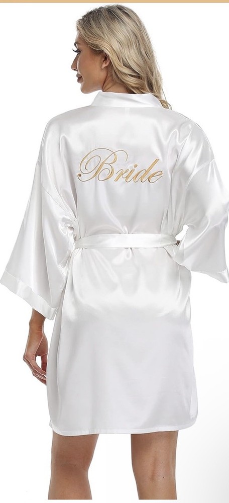 Silk Satin Kimono Robe Bathrobe Bridesmaid Dressing Gown US