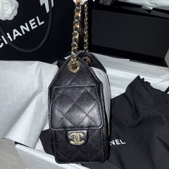 Chanel Mini 25 Hobo Bag Black Caviar Antique Gold Hardware