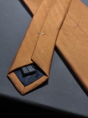 Eddy Monetti – Solid Orange Silk Tailored Tie Made in Italy