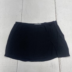 Reformation Skirt Womens 0 Black Mini Short Slit Zip Viscose Rayon Casual