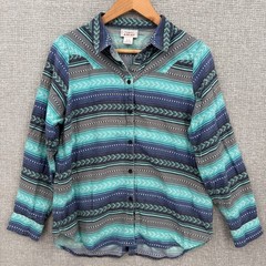 Ariat Women’s Sz M Southwestern Aztec Stripe Long Sleeve Button Up Shirt Cowgirl