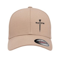 Men’s Christian Faith Cross Nails Embroidered Logo Flexfit Hat Adult Dad’s Cap