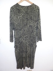 SOSANDAR black khaki green ANIMAL PRINT dress with pockets Size 14