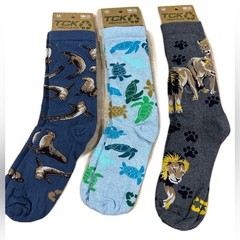 3 pair of TCK Lions, Sea Lions and Turtle Crew Socks NWT Size M