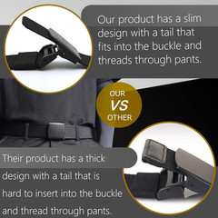 Men’s Adjustable Tactical Belt TSA Approved Metal-Free Elastic Stretch Belt Navy