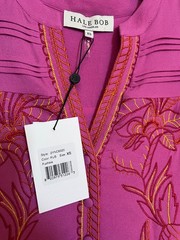 NWT Viscose/Rayon Hale Bob Boho Fuchsia Embroidered Mini Dress Sz XS $479