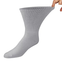 Premium Cotton Diabetic Crew Socks with Loose Non-Binding Top