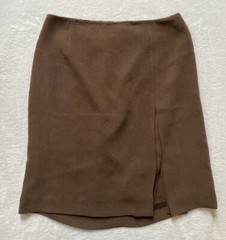 Vintage Gianni Bini Brown Knee Length Flowy Lined Work Skirt Women’s 12 USA Made