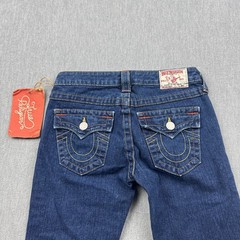 Vintage True Religion Jeans Women 26 Blue Becky Denim Bootcut Made in USA