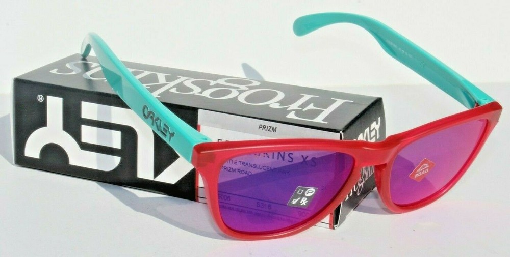 OAKLEY Frogskins XS Small/Youth Sunglasses Matte Translucent Pink/Prizm Road NEW