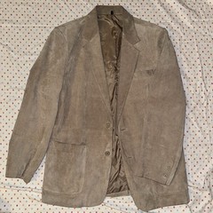 Cooper Men’s Leather Blazer Sport Coat – Size 44 Tan Suede Classic