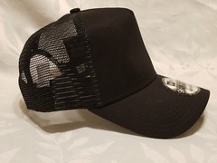 1X – New Era 9FORTY Snapback Trucker Cap Blank { BLACK } 9Forty New Era