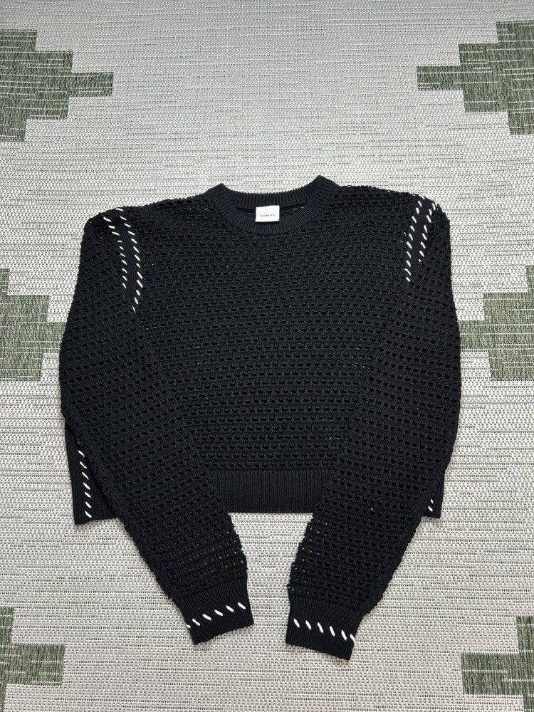 Varley Sweater Womens Large Black Cotton Knit Pullover