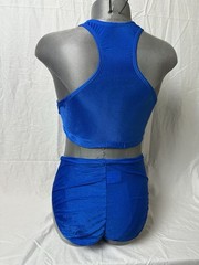 Vintage 90s Ceres Womens Two Piece Workout Swimsuit Blue Size 34 Made In USA