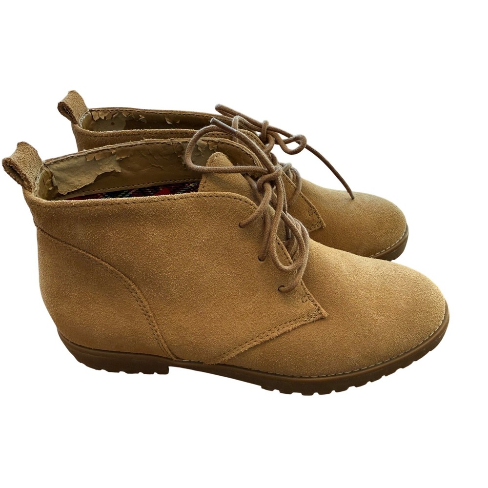 Ralph Lauren Malva Tan Suede Lace Up Chukka Ankle Boots Womens 6B 11424 G15