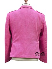 Men’s Scottish Pink Tweed Argyle Style Jacket with 5 Button Vest Size 34′ to 54″