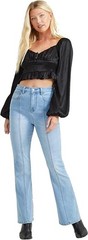 Altar’d State Kayla High-Waisted Star Print Flare Jeans Light Wash Denim