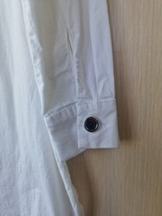 women’s shirt,size 48,white,long,with buttons,long sleeves,buttons on the side