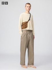 UNIQLO U Pleated Wide Pants 70-91 Black 34 Brown 37 Brown Twill Men 484093 NWT
