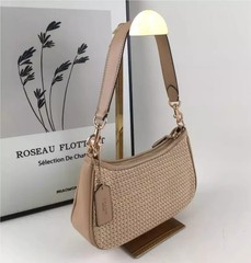 CR350 Teri Shoulder Bag Crossbody Straw Leather Latte Outlet