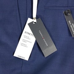 Tommy Hilifiger Mens Dress Pants Size 52 Unfinished Blue Shark Skin New NWT #H51