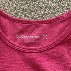 Outdoor Voices Flamingo Pink Athena Crop Top Bra Long Lines Sports Tank NWOT